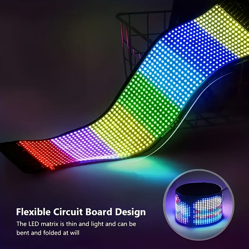 Programmable Scrolling LED Car Sign with App & Remote Control, USB Powered DIY Text Animation Graffiti Pattern, Rolling Display for Trucks SUVs Store Bar Hotel