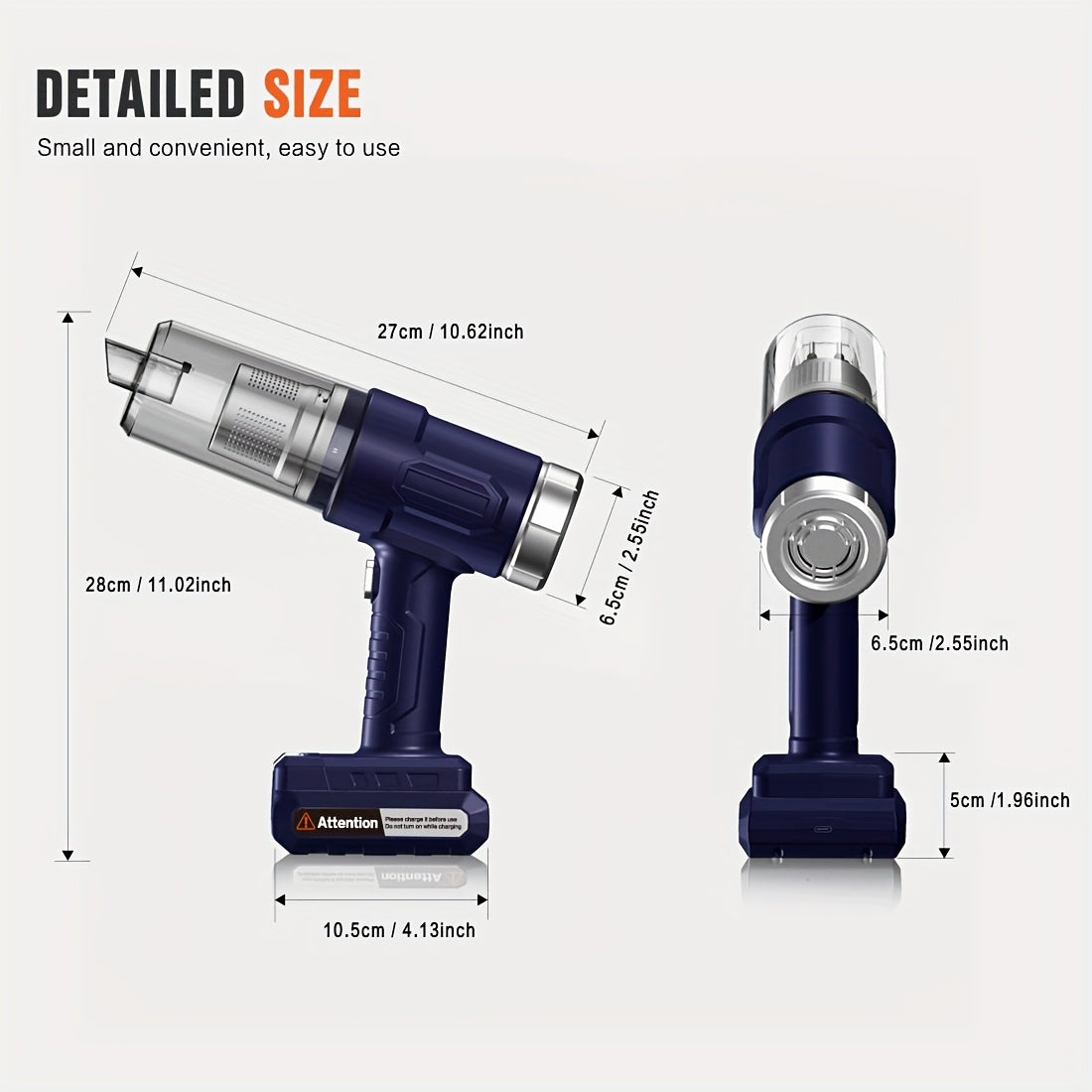 Cordless Car Vacuum Cleaner, 5KPa Handheld Wireless Dust Collector, USB Rechargeable 2000mAh, One-Click Dust Cup, for Car RV Kitchen Floor Home, Multi-Color