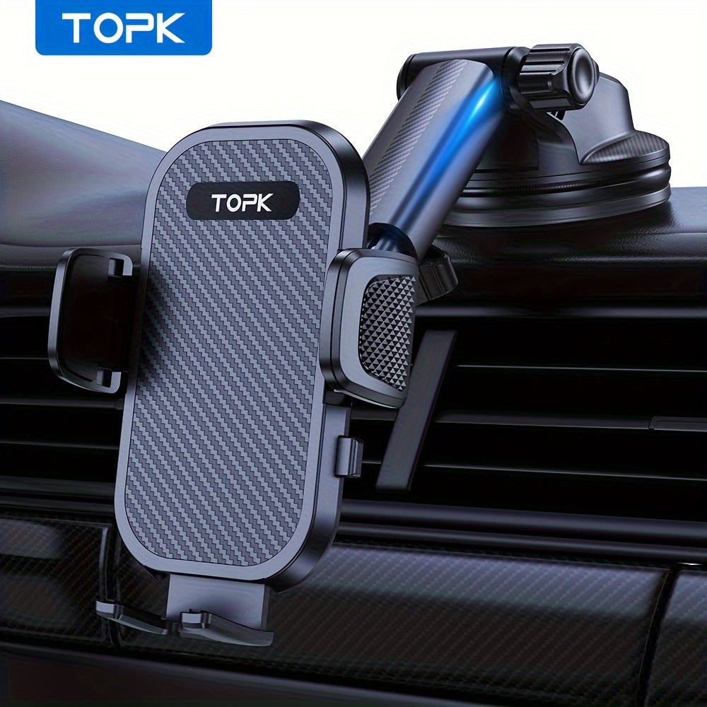 TOPK D42N Car Phone Mount – Full-Range Adjustable Dashboard Holder | Hands-Free Universal Smartphone Stand for All Cars