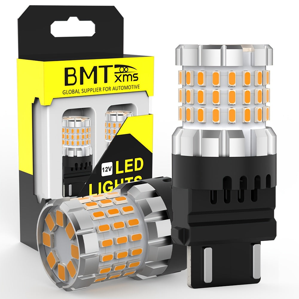 3157 LED Bulbs 2-Pack 4000LM 16W Super Bright for Brake Tail Stop Parking Reverse Turn Signal DRL Fits 3156 3057 4114 4157 P27/7W White Red Amber