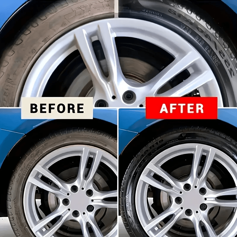 Tire Blackening Wax 30g + Sponge – Long-Lasting Shine, Scratch Concealment & Wheel Restoration for Car Bike Motorcycle | Deep Black Polish