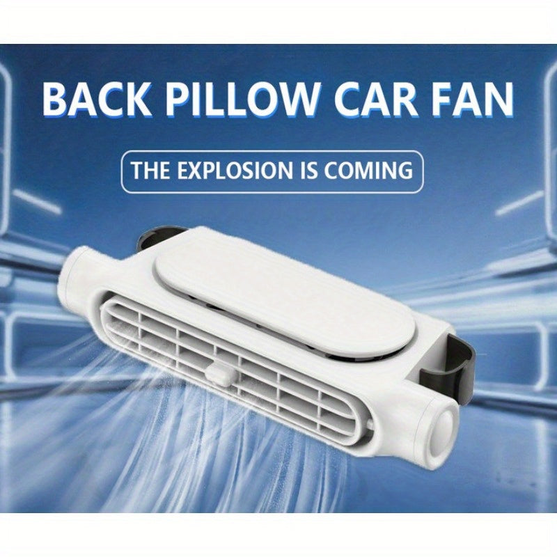 Car USB Bladeless Fan – 3-Speed Quiet Cooling Seat Fan | Plug-and-Play, Fits All Car Models, Black & White