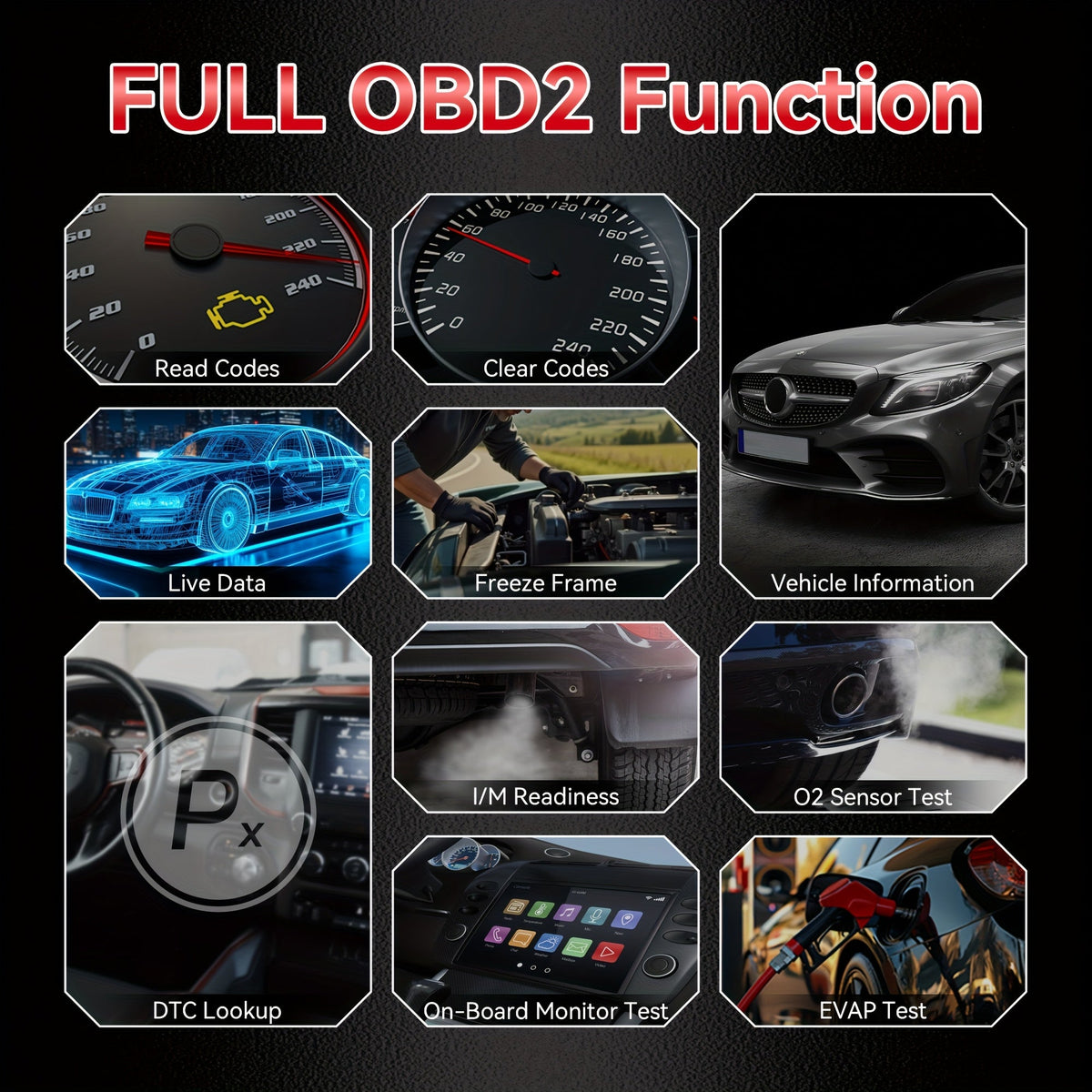 MAXOBD Bluetooth 5.2 OBD2 Scanner Full System Diagnostic Tool, 41+ Data Streams Live Data Read/Clear Codes, for iOS & Android, 1996+ Vehicles