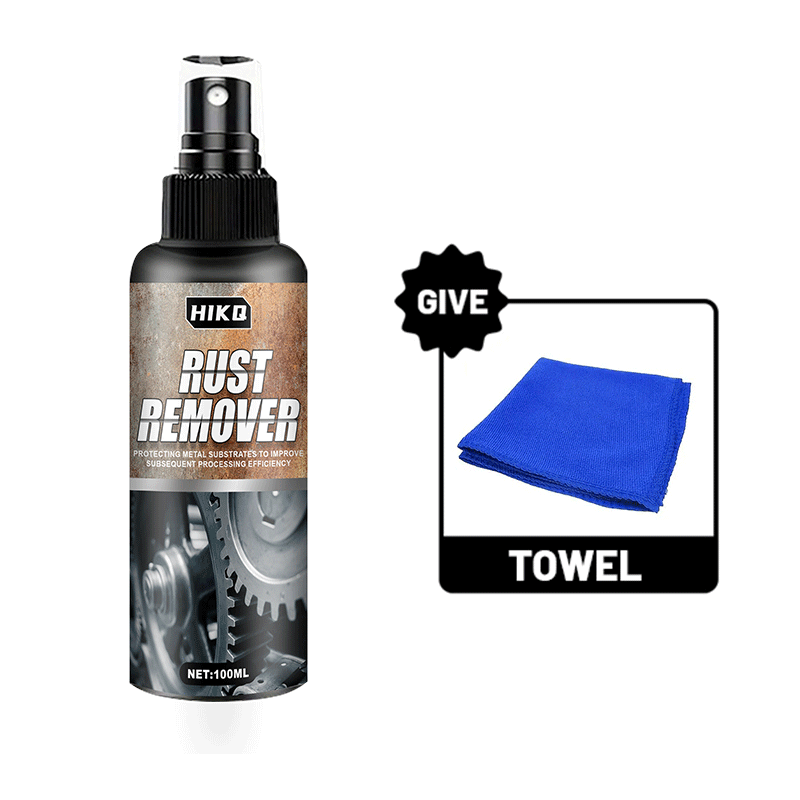 Rust Remover Spray 100ml with Towel, Rust Converter & Protective Sealant for Car Wheels Brake Drums Hubs Tools Metal Surfaces, Anti-Corrosion Treatment