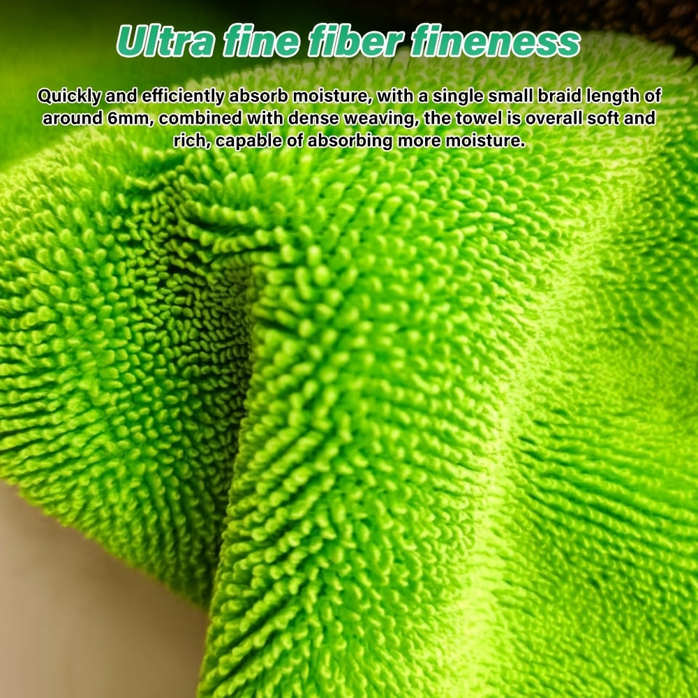 1400GSM Microfiber Car Drying Towel, Dual-Sided Scratch-Free, Twisting Yarn Technology, Machine Washable, 15.75"x23.62" Car Wash Cloth