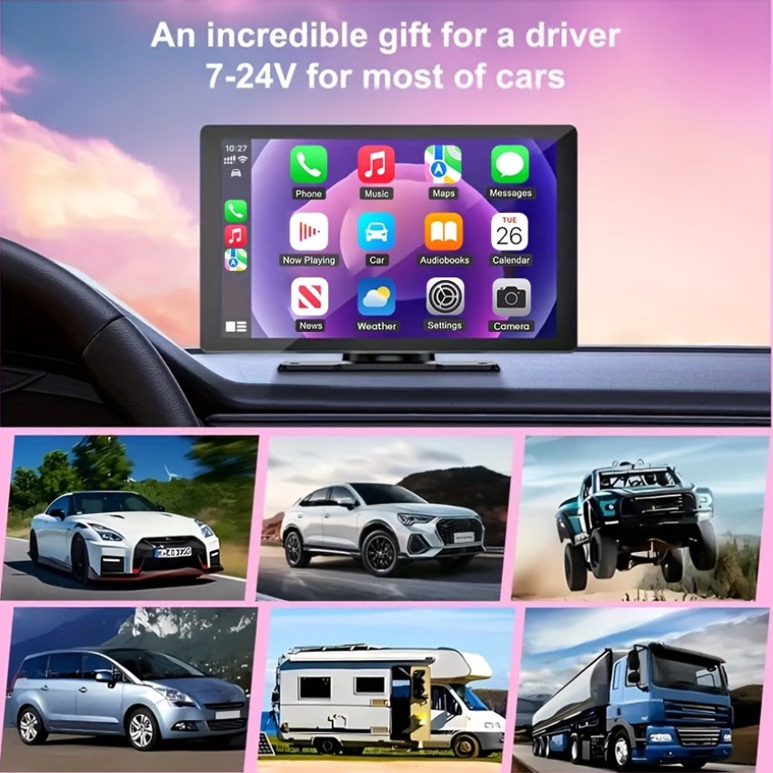 Wireless CarPlay & Android Auto Car Screen – 7" & 10.62" HD Touchscreen, GPS Navigation, Backup Camera, FM/AUX/USB | Fits All Vehicles