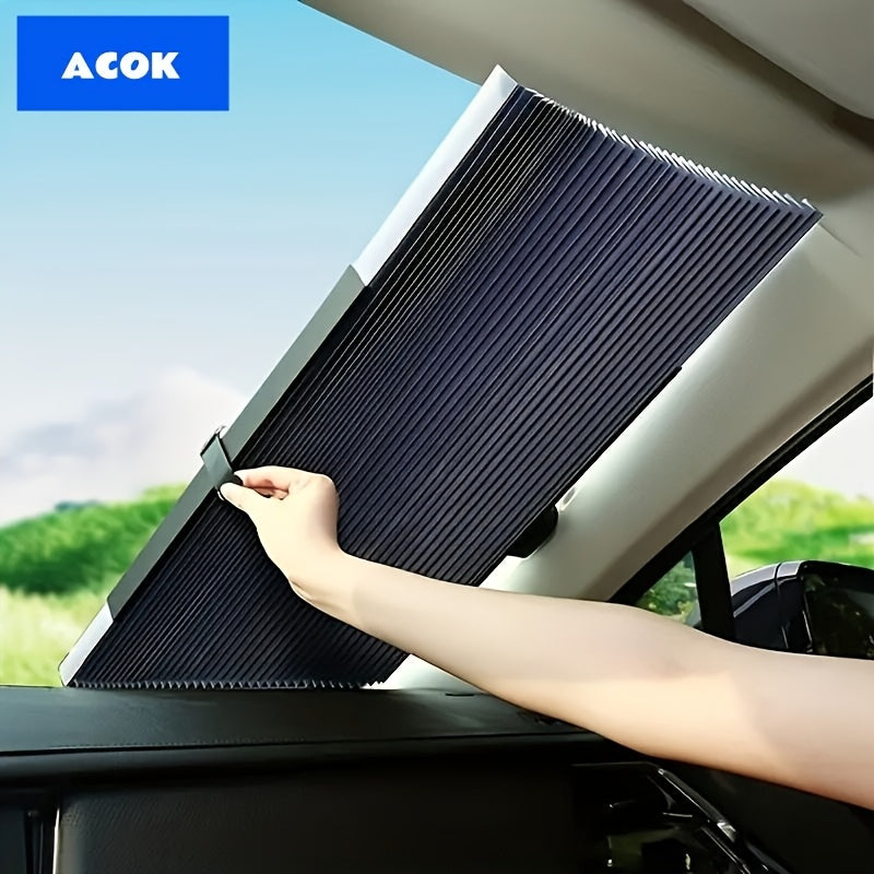Retractable Car Sun Visor – Auto Windshield Sunshade with UV Protection & Thermal Insulation, Easy Install