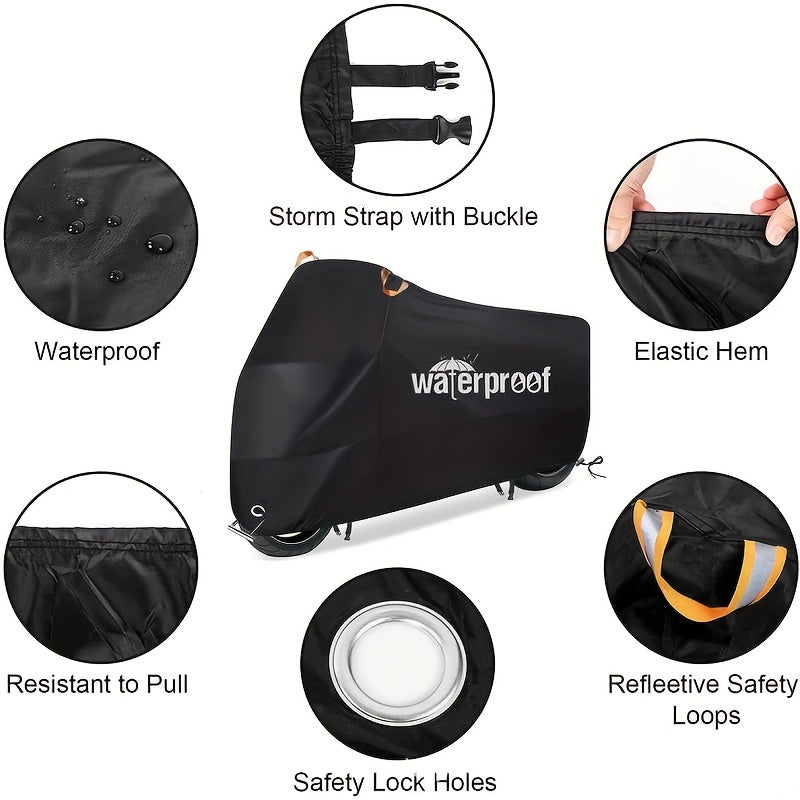 Motorcycle Cover Heavy Duty 210D – Waterproof, UV Protection, Tear-Proof Motorbike Cover with Lock Holes