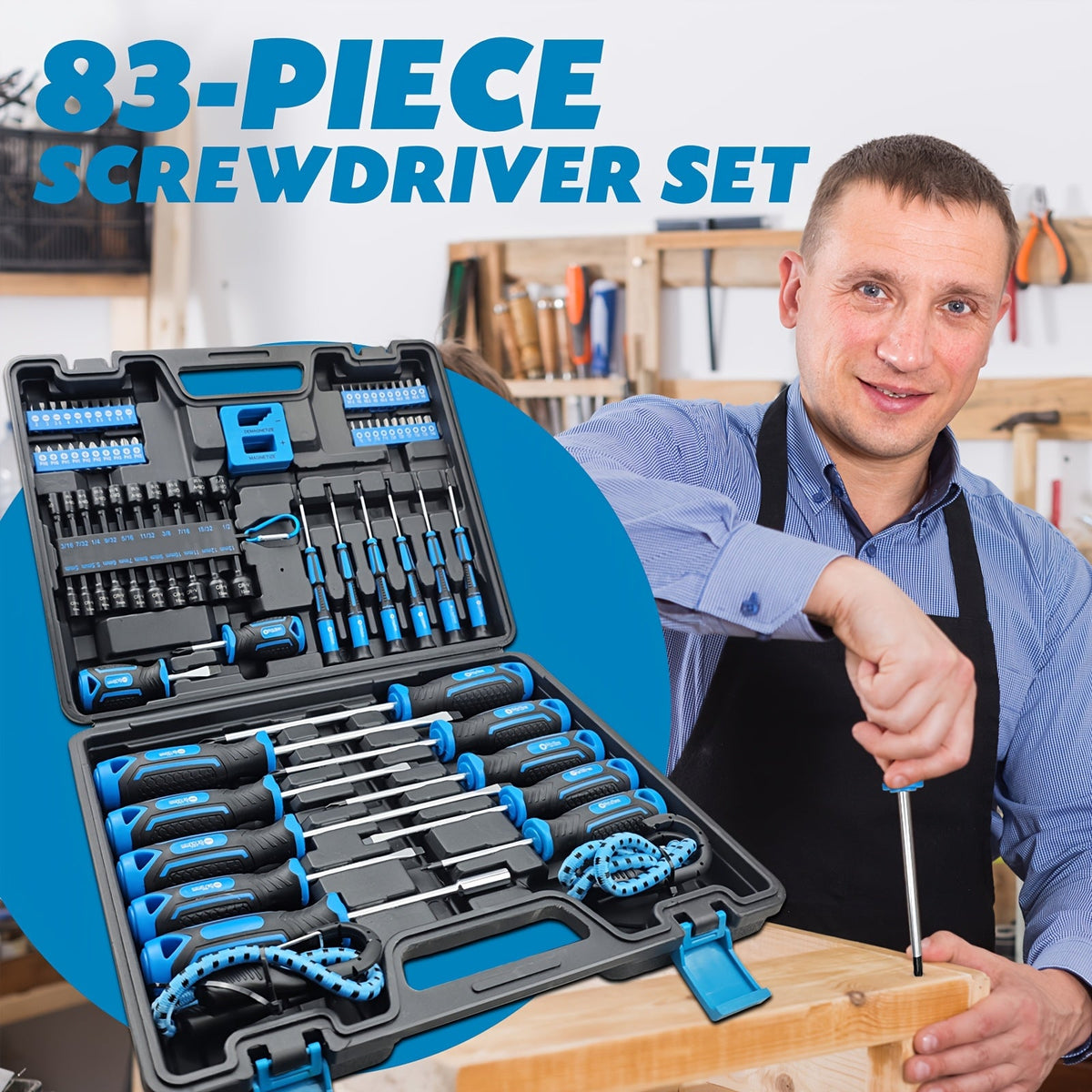 Precision Screwdriver Set 43/83/88Pcs, Chrome Vanadium Steel Magnetic Bits, Slotted Phillips Hex Torx, Professional Repair Kit with Storage Case for Electronics Watch Phone