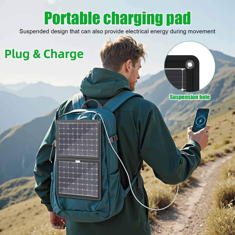 30W Portable Foldable Solar Panel Charger with USB Port | High-Efficiency Plug-and-Play Solar Charger for Phones, Tablets & Cameras – Camping, RV, Boat & Emergency