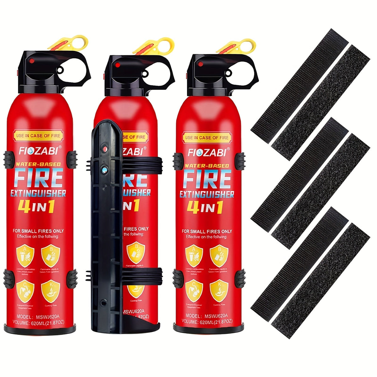 Portable Fire Extinguisher Spray 4-in-1 – Water-Based 0.5-A:21-B:C:5K with Mounting Bracket for Car, Home, Kitchen & Garage