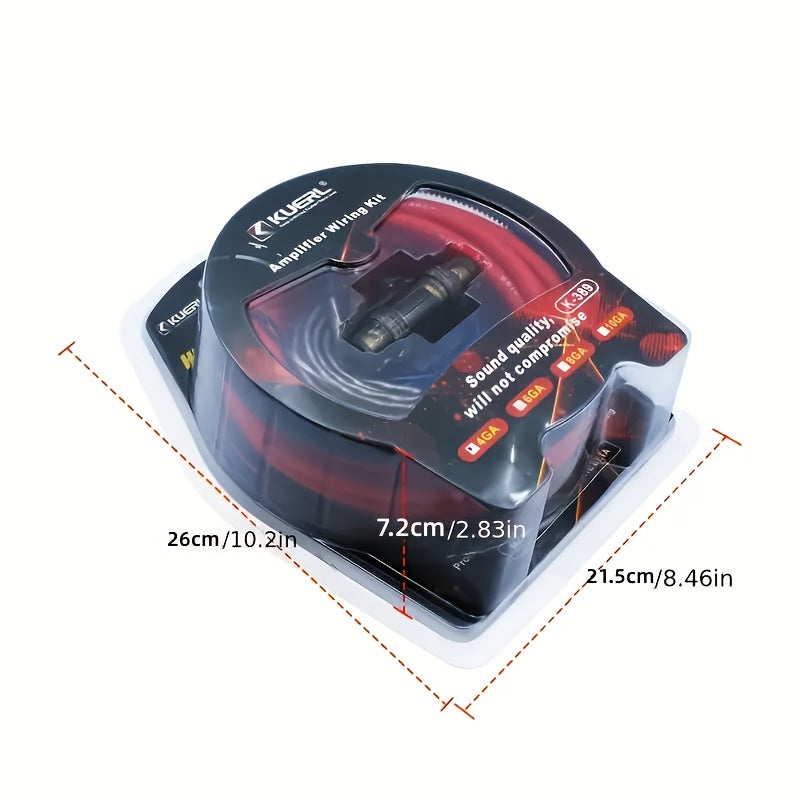 4 Gauge Amplifier Install Kit 2300W – CCA Power & Ground Wire, RCA, Speaker Wire, Remote Wire, AGU Fuse Holder & Accessories