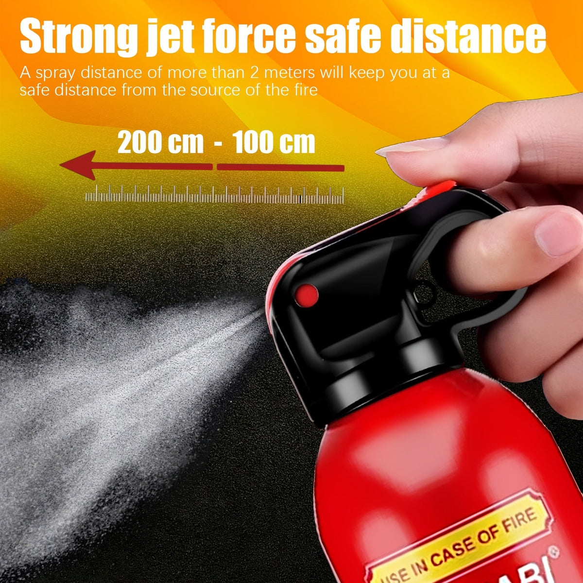 Portable Fire Extinguisher Spray 4-in-1 – Water-Based 0.5-A:21-B:C:5K with Mounting Bracket for Car, Home, Kitchen & Garage