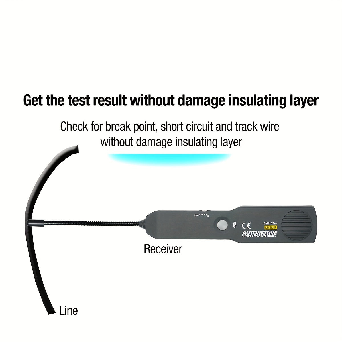 EM415PRO Automotive Short & Open Circuit Finder – 6-42V Wire Tracer, Contactless Cable Detector with 7" Flex Probe for Car Electrical Diagnostics