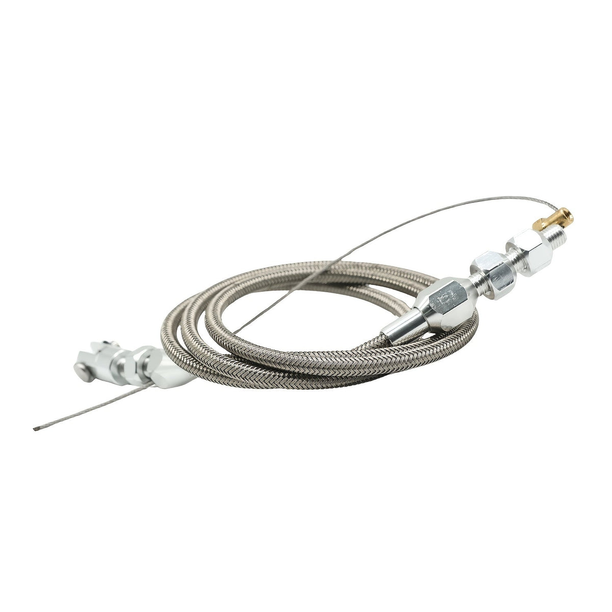 Stainless Steel Throttle Cable 36" Universal Fit for Ford Mustang 302 5.0L 86-93, GM & Carbureted Engines, U-Cut-to-Fit with Aluminum Fittings