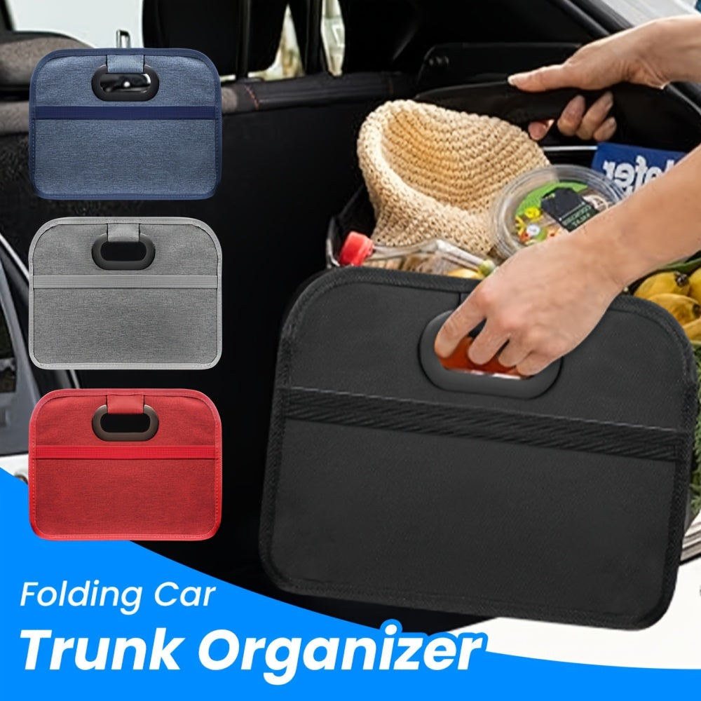 Foldable Car Storage Box with Handle Portable Collapsible Trunk Organizer for Car SUV Minivan Truck Groceries Camping Gear Tools 4 Colors Black Grey Blue Red