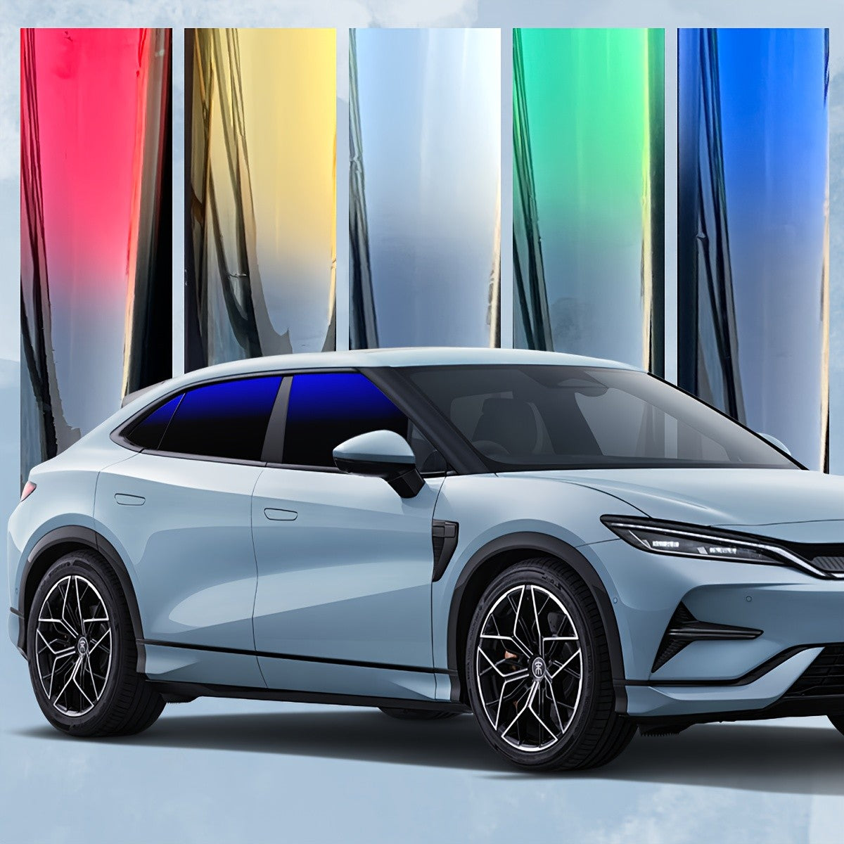 Gradient Window Tint Film 19.7x118 Inch – Heat Resistant VLT PET Car Window Film | 5 Color Gradients