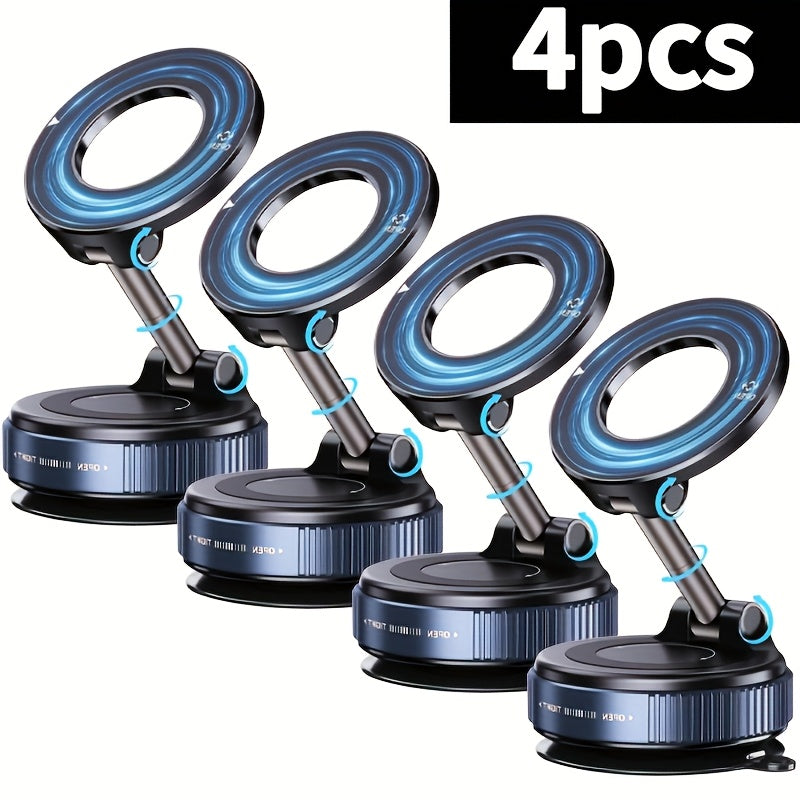 360° Magnetic Phone Holder 4-Pack – Foldable, Extendable Wall Mount for Car, Bathroom, Gym & Mirror | Fits iPhone 16/15/12
