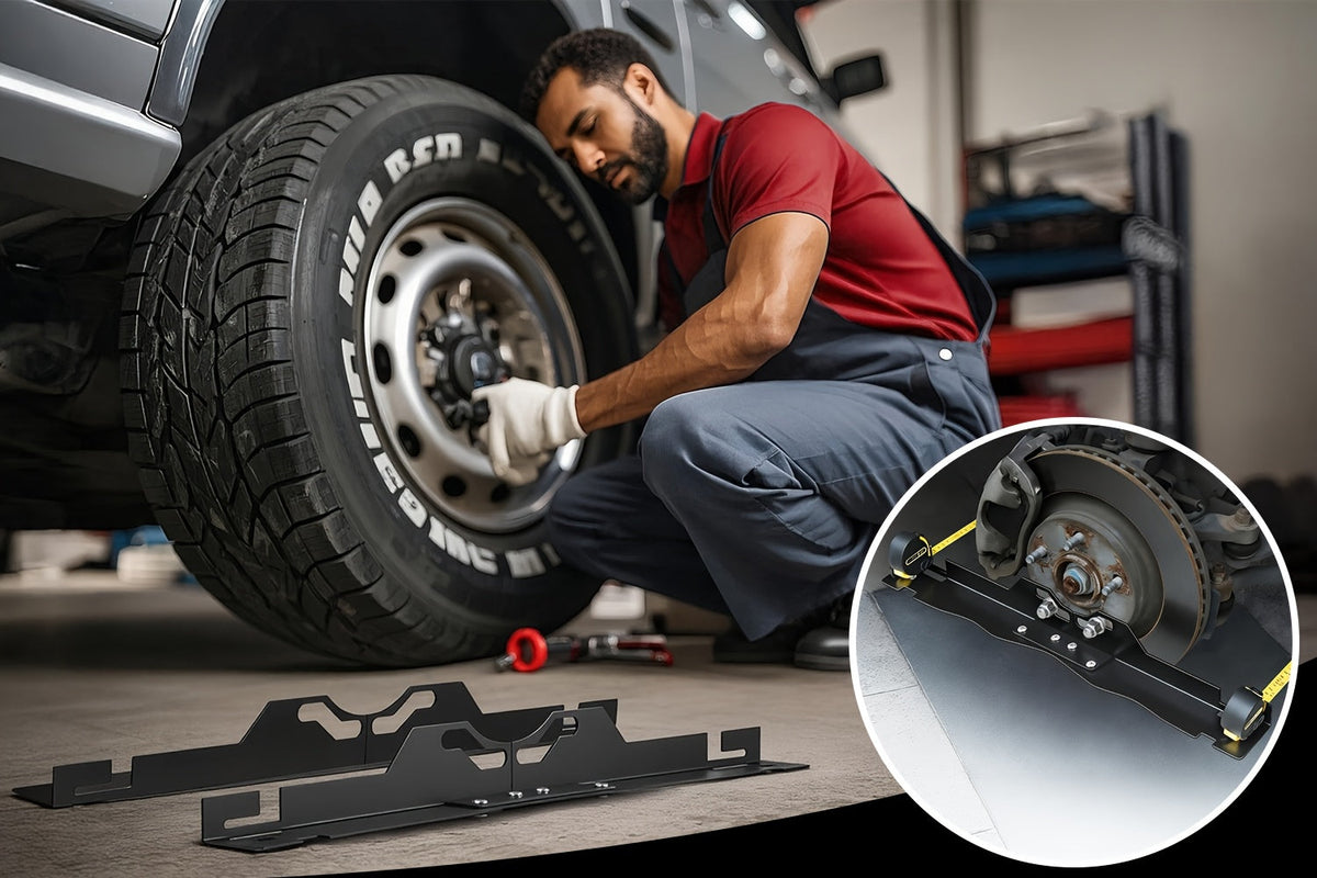 Wheel Alignment Tool 2Pcs – Heavy Duty Toe-In Positioning Plate with Wall Mount Hanging Holes, Universal Fit for Car Truck SUV, Black