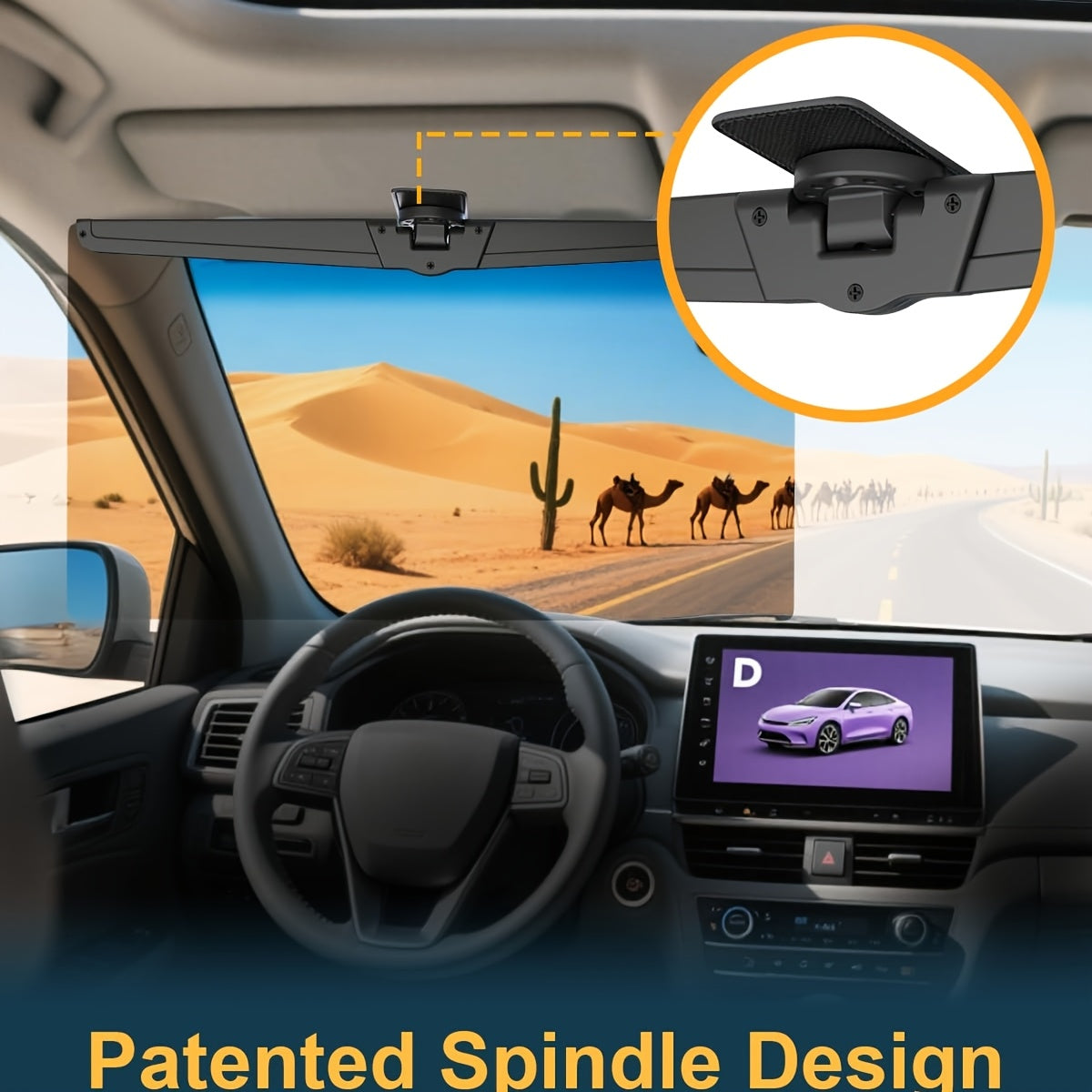 Car Sun Visor Extender 2 Pack - Anti-Glare UV400 Protection, Adjustable Safety Buckle Extension for Safe Comfortable Driving