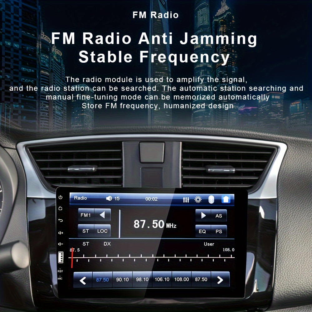 Car Stereo 1 DIN 9-Inch HD Touch Screen MP5 Player with Mirror Link, FM, AUX, Rear View Camera & External Microphone, Universal Car Radio Receiver