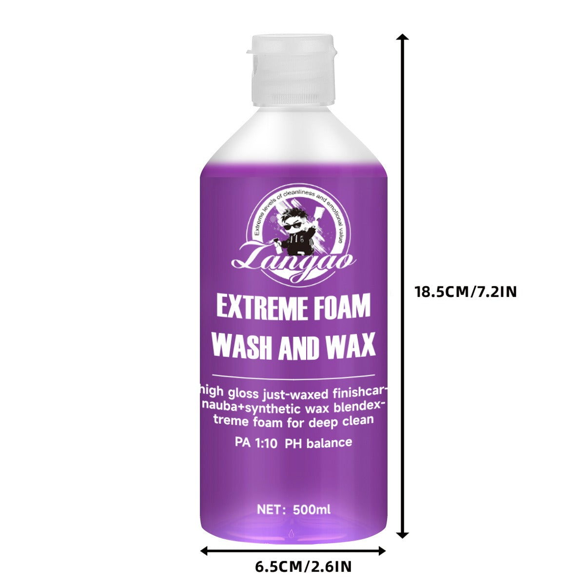 Car Wash and Wax 2-in-1 Foam Shampoo – High Gloss, pH Balanced, Scratch-Free, Safe for Ceramic Coating, 16.91oz