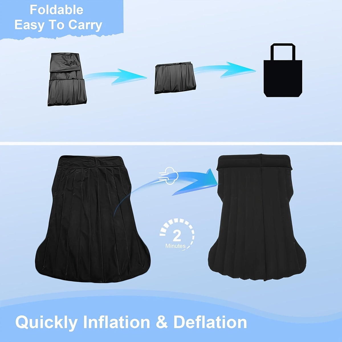 Car Inflatable Mattress for SUV, Tesla, Truck & RV Backseat – Portable Foldable Air Bed with Pump, 2 Pillows & Storage Bag for Camping & Travel