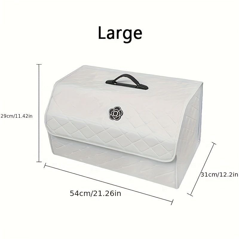 Car Trunk Organizer Foldable Large Capacity - Collapsible Cargo Storage Box for SUV Truck Van, Sturdy Reinforced Walls, Black White, Small & Large