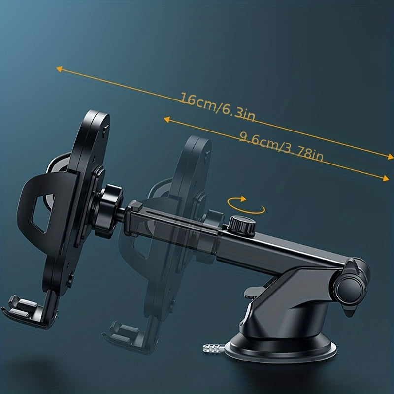 Universal Car Dashboard Phone Holder, Adjustable Viewing Angle, Hands-Free GPS Navigation Mount, ABS Grip, Compatible with All Smartphones