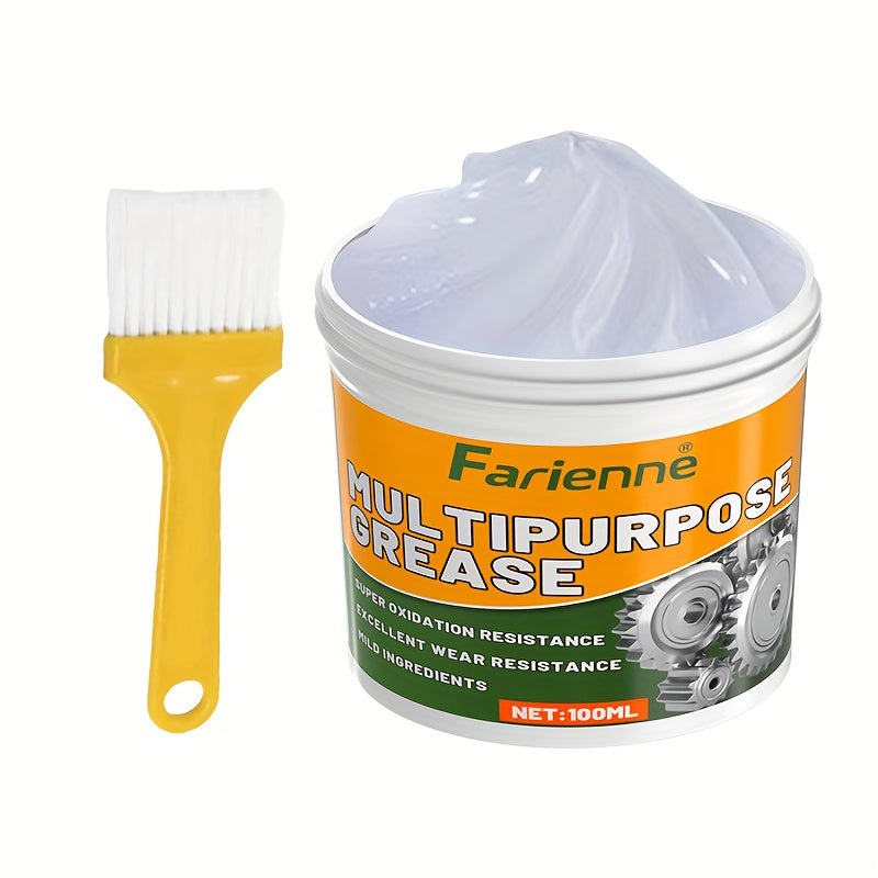 Multi-Purpose Grease with Brush 3.38 oz Garage Door Hinge Lubricant for Car Automobile Ship Industrial Metal Parts Bearing Chain