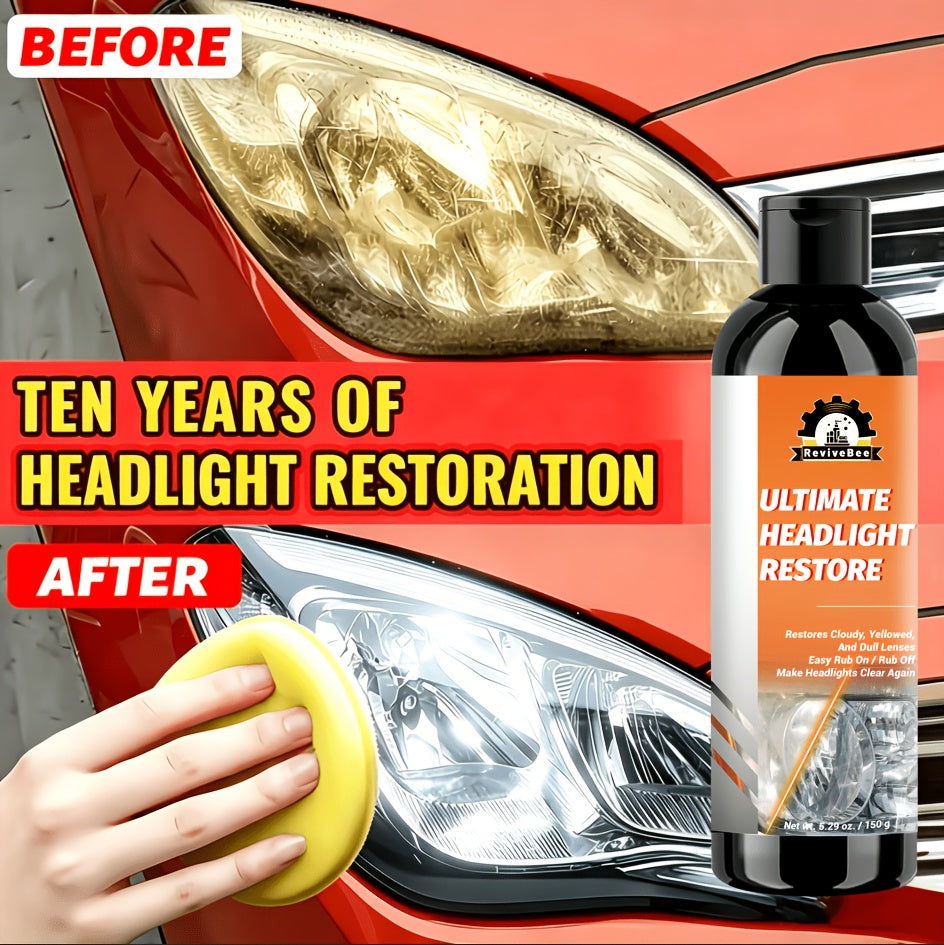 Headlight Restoration Kit No-Polish Formula, Instantly Clears Cloudy Lenses, Enhances Visibility & Brightness, Easy Car Headlight Cleaner & Repair Solution, 1-Pack / 4-Pack