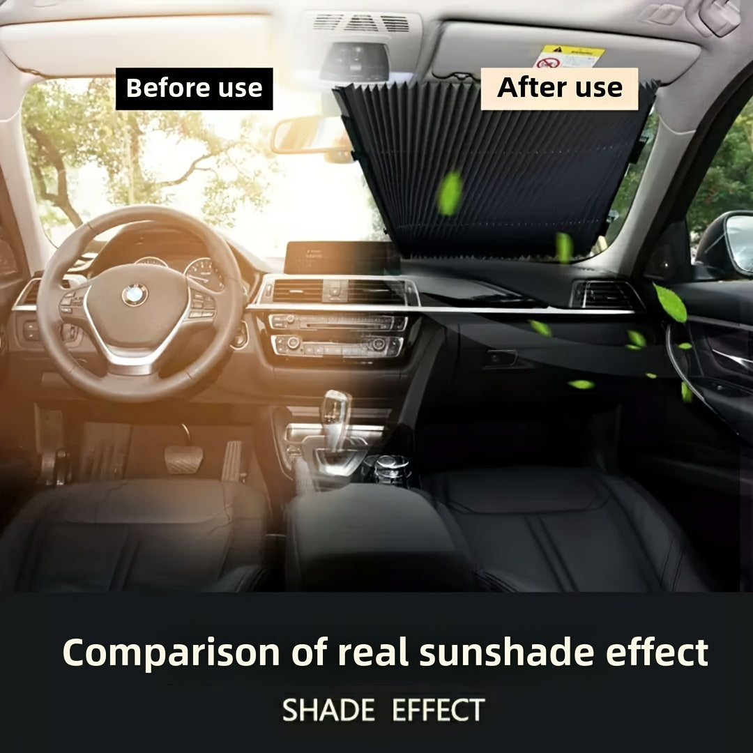Retractable Car Sun Visor – Auto Windshield Sunshade with UV Protection & Thermal Insulation, Easy Install