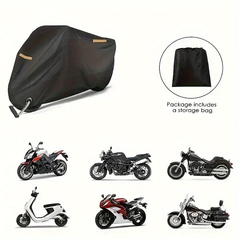 Motorcycle Cover Waterproof 420D Oxford Cloth - All-Season Weatherproof Protection for Motorcycles Scooters & Small Vehicles, Thickened Heavy Duty Outdoor Cover, L & XL
