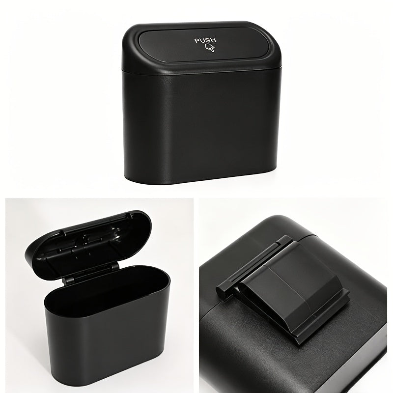 Car Trash Can Dual Compartment 2-Pack Hands-Free Lid Spill-Proof Compact Vehicle Waste Bin for Cars Trucks SUVs Vans Auto Interior Organizer