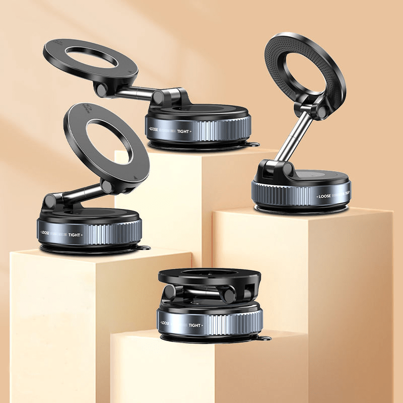 360° Magnetic Phone Holder 4-Pack – Foldable, Extendable Wall Mount for Car, Bathroom, Gym & Mirror | Fits iPhone 16/15/12