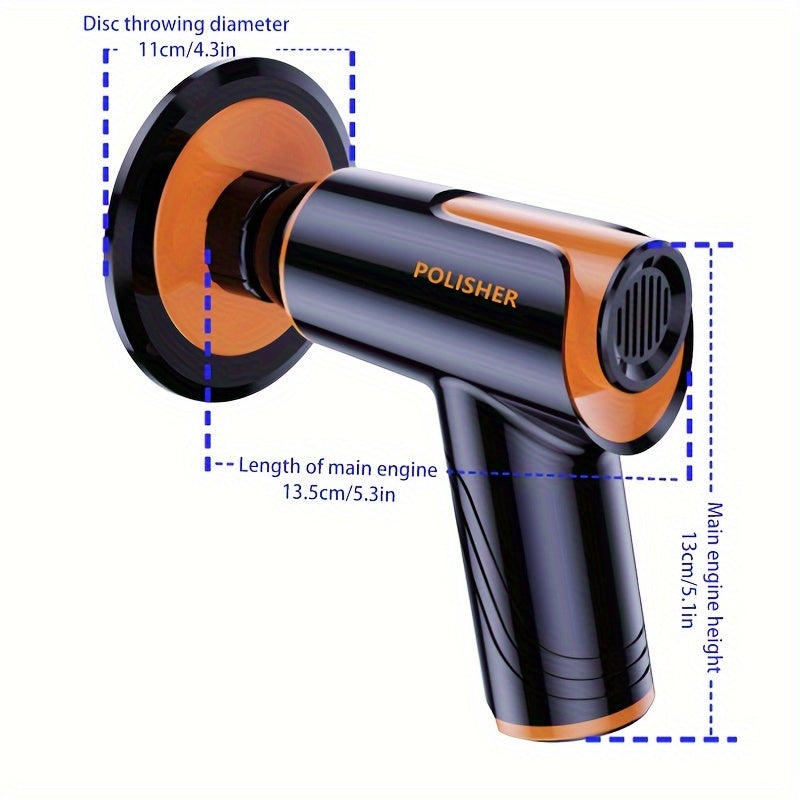 Car Polisher 100W Wireless Rechargeable, Portable Electric Waxing Machine, Scratch Repair Buffer, Multifunctional Orbital Polisher for Cars