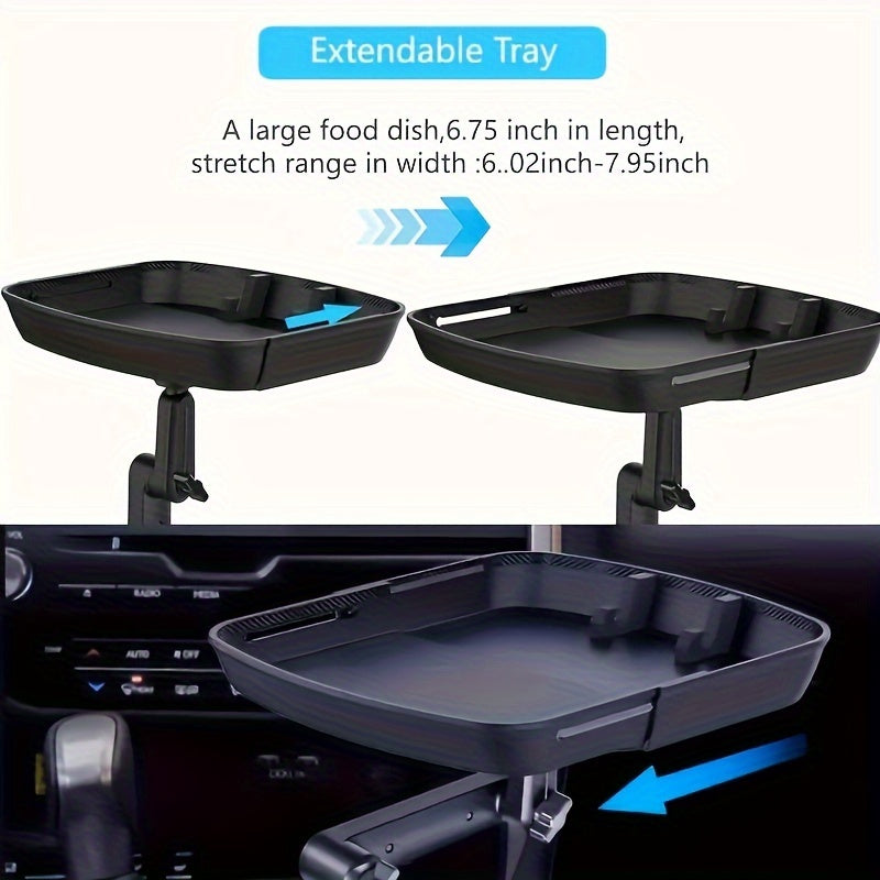 Car Cup Holder Phone Mount Tray – 3-in-1 Expandable ABS Rotating Bracket, Universal Fit for Most Vehicles