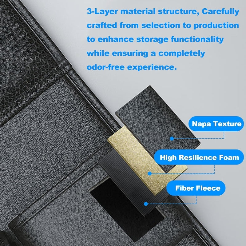 Faux Leather Car Seat Backrest Organizer with Foldable Table Tablet Stand Seat Protection Pad for Cars SUVs Black Gray Brown 1pc 2pcs