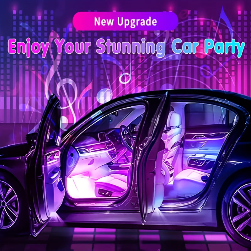 Car LED Ambient Light Strip – USB Powered Neon Footwell Interior Atmosphere Light, High Brightness, Easy Install, No Battery Required