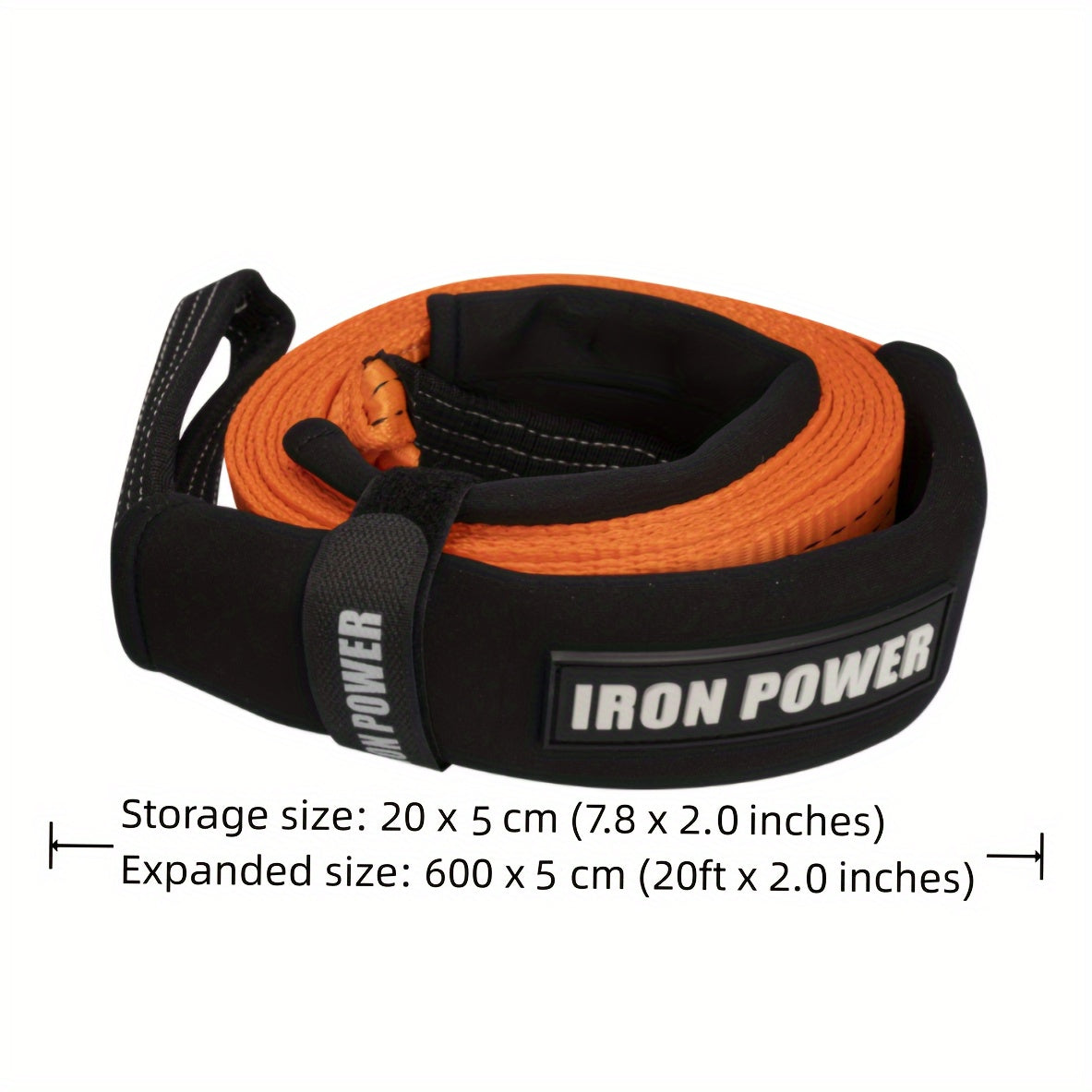 Tow Strap Kit 2" x 20ft with D Ring Shackles – Heavy Duty Emergency Towing Rope for Truck, SUV & Off-Road Recovery, Includes 2 x 1/2" D-Ring Shackles