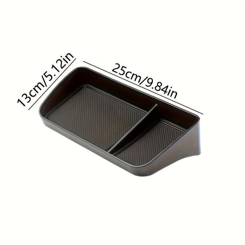 Non-Slip Dashboard Tray Car Organizer Rubber Base Open Front Design Holds Phone Keys Coins Cards Universal Fit All Vehicles Black