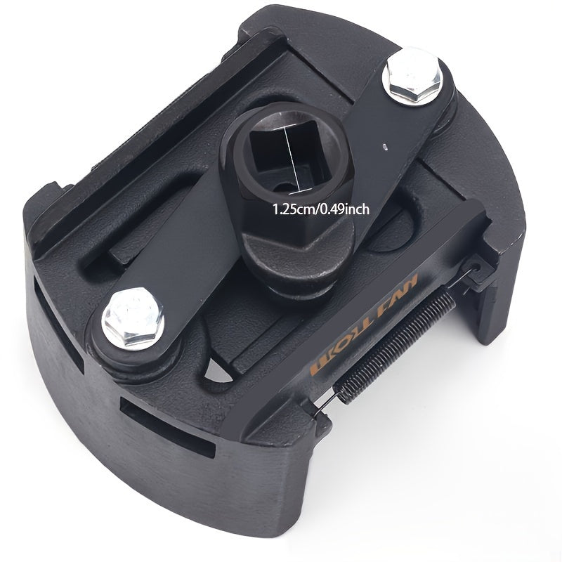 Adjustable Oil Filter Wrench Universal Two-Jaw Reversible U-Shape Hex Socket Drive Black Metal with Adjustment Knob for Engine Oil Change