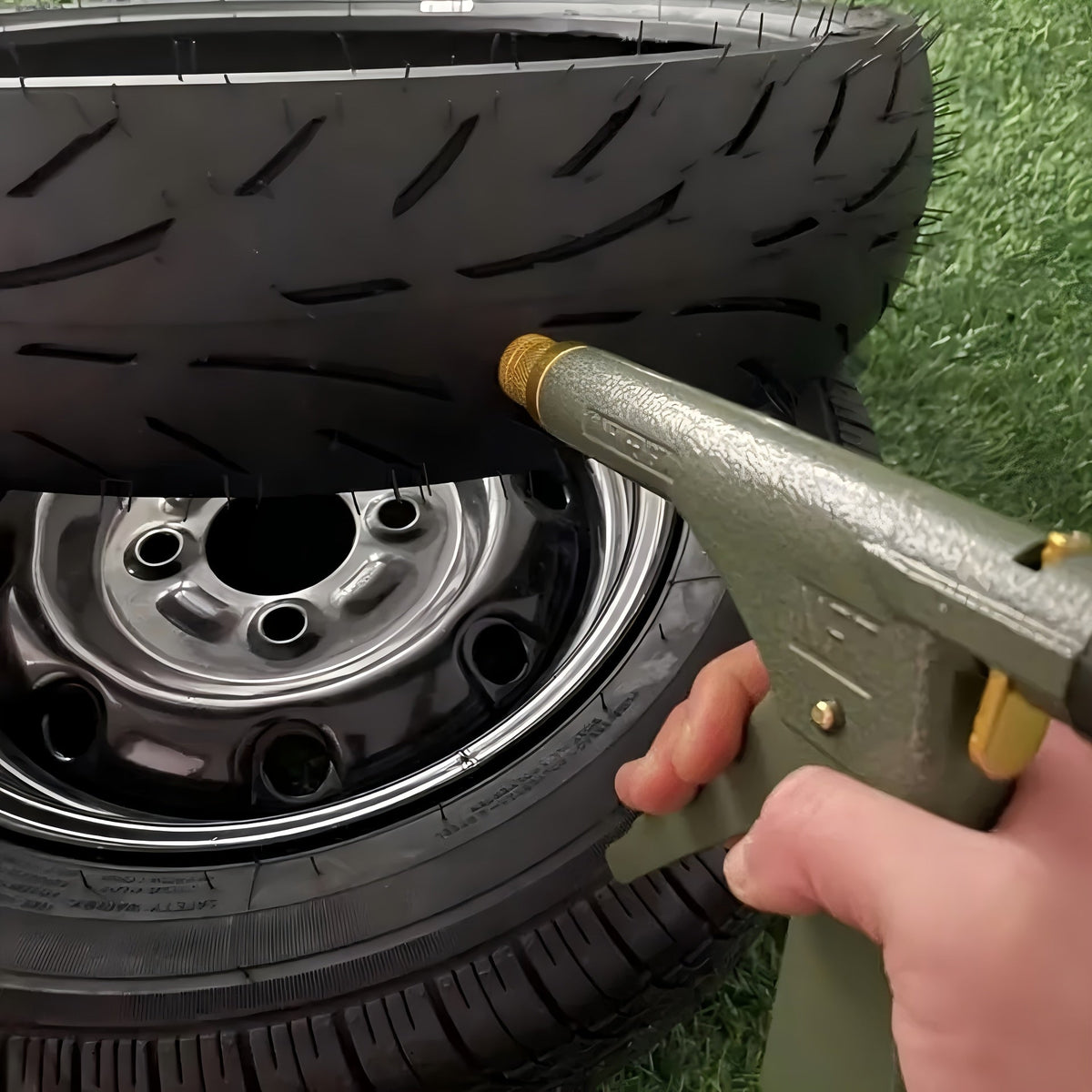 Tubeless Tire Repair Gun Kit | Mushroom Plug & Probe Nozzle Spring-Loaded Tire Plugger for Cars Trucks Trailers No Dismounting