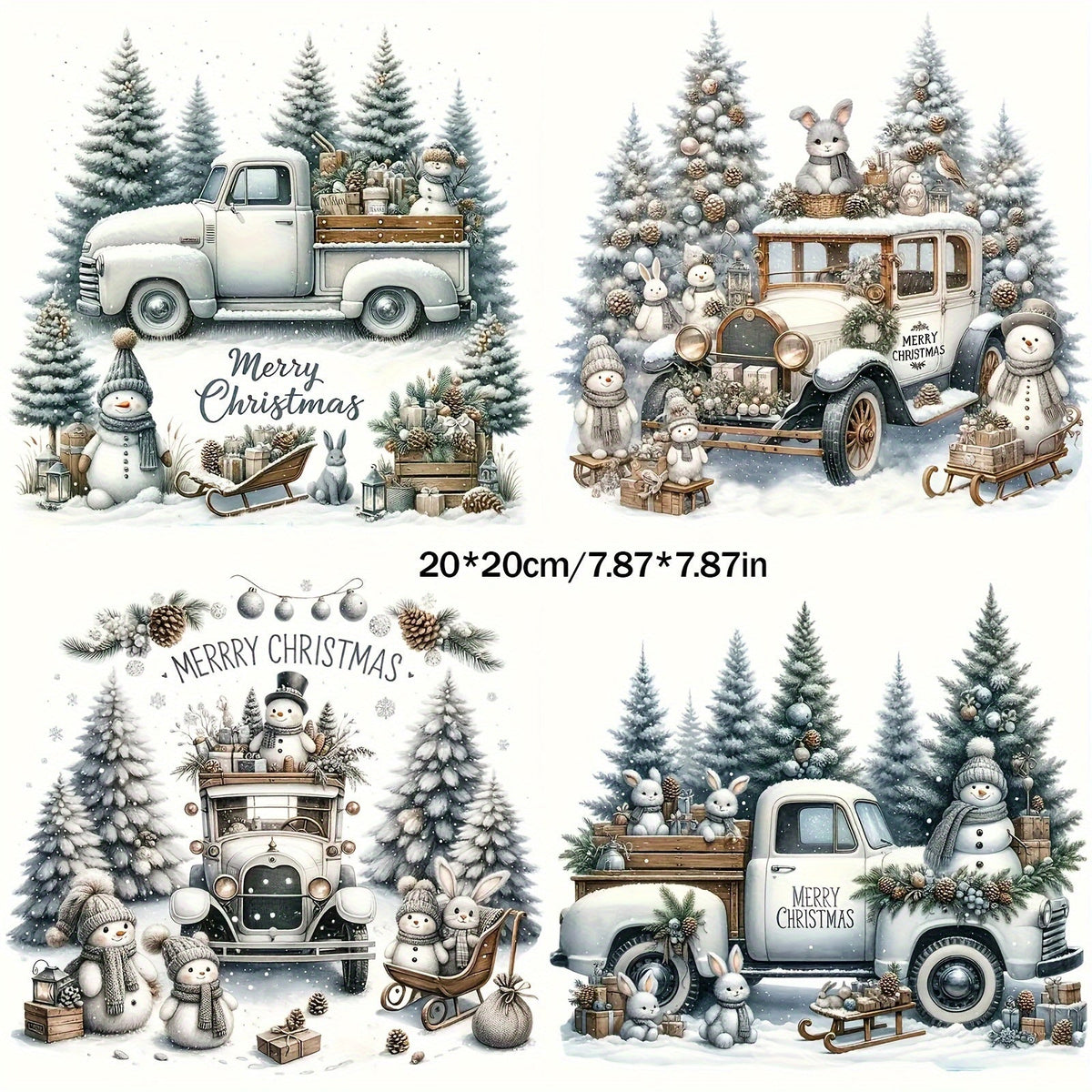 Christmas Vinyl Stickers 2 Pack Merry Christmas Decals for Laptop Bottle Truck Phone Motorcycle Window Wall Cup – Holiday Sticker Set