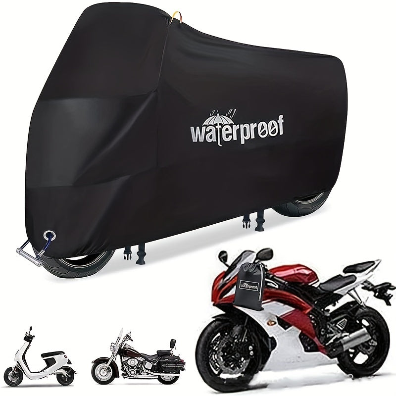 Motorcycle Cover Heavy Duty 210D – Waterproof, UV Protection, Tear-Proof Motorbike Cover with Lock Holes
