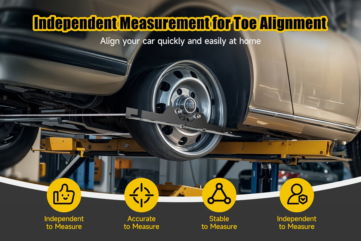 Wheel Alignment Tool 2Pcs – Heavy Duty Toe-In Positioning Plate with Wall Mount Hanging Holes, Universal Fit for Car Truck SUV, Black