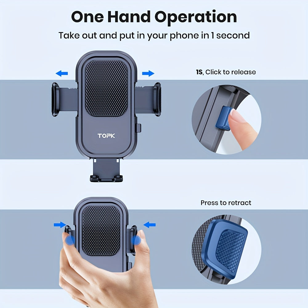 Car Dashboard Phone Holder Mount – Adjustable 360° Vertical & Horizontal, Strong Adhesive Base, Universal Fit for All Smartphones