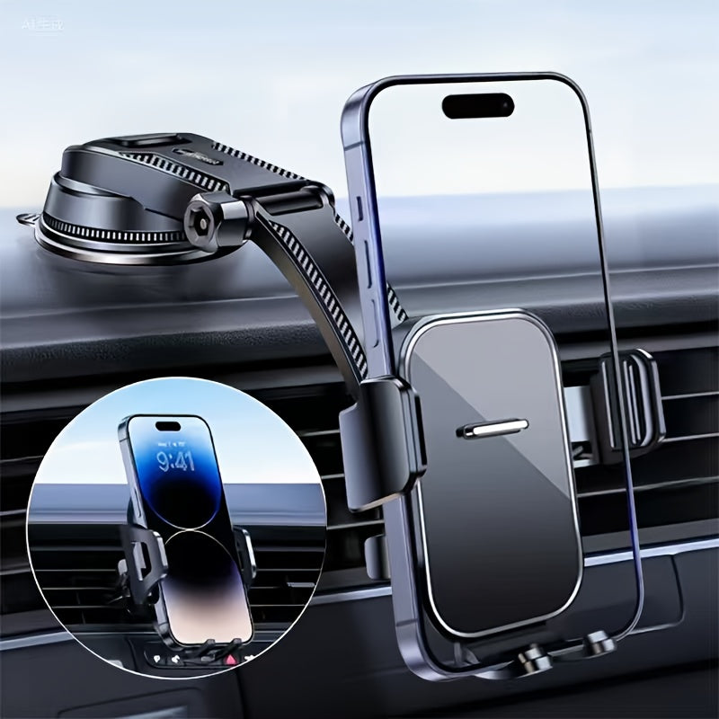 Car Phone Holder Suction Cup Mount – Universal Dashboard Stand | Adjustable Portrait & Landscape for All Smartphones