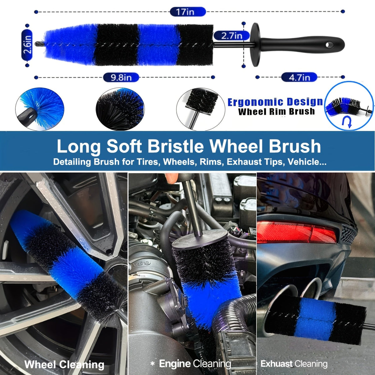 Car Detailing Kit 26-Piece – Complete Brush Set for Interior & Exterior, Drill Brushes, Tire Brush, Wash Mitt, Cleaning Gel, Squeegee & Storage Bag