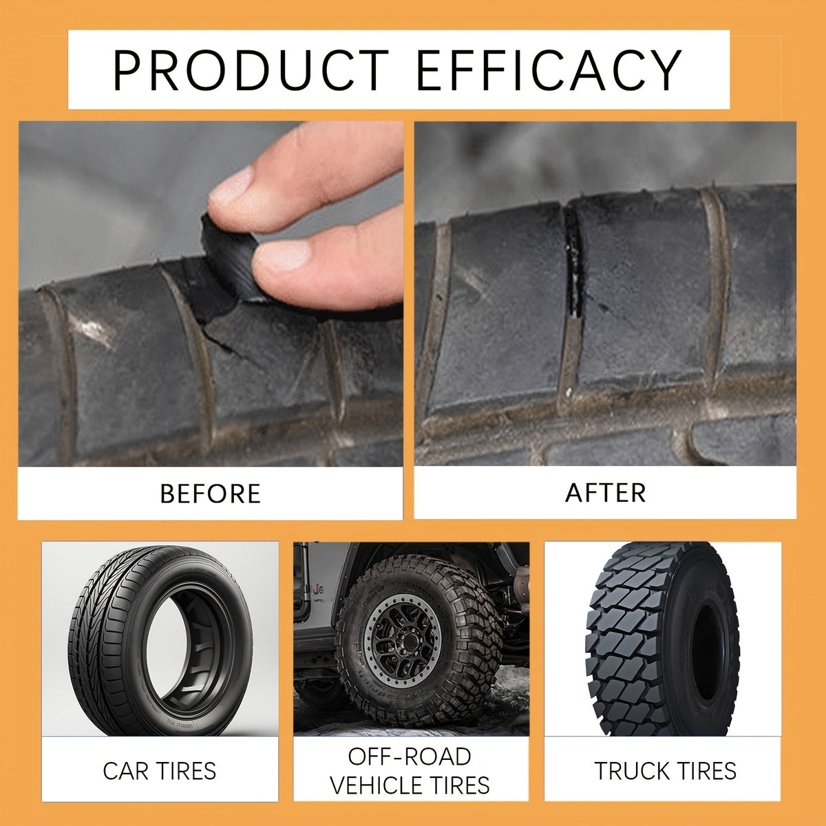 Tire Repair Adhesive Gel – Sidewall Rubber Glue Kit with Scraper & Tip | Car, Motorcycle, Bike, Truck & Tractor | 30ml / 50ml